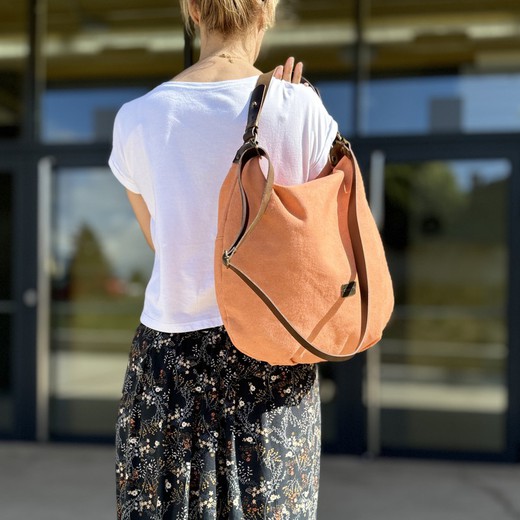 Grand sac à bandoulière en toile CUIROTS