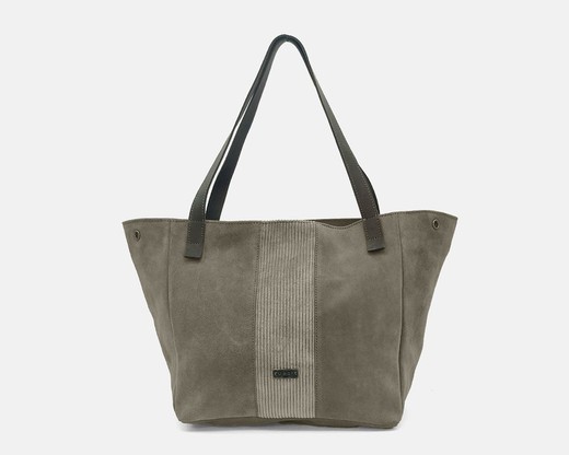 Bolso de hombro tipo Tote Bag CUIROTS Bi de serraje y pana