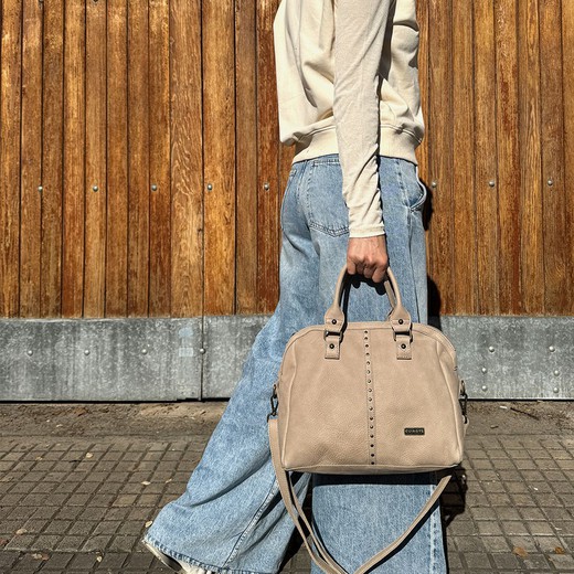 Bossa de mà Shopper i bandolera CUIROTS Negre in Capo de pell