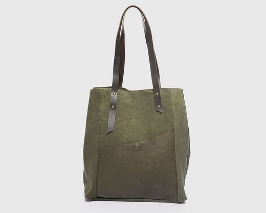 Sac cabas Diagonal en toile et cuir CUIROTS