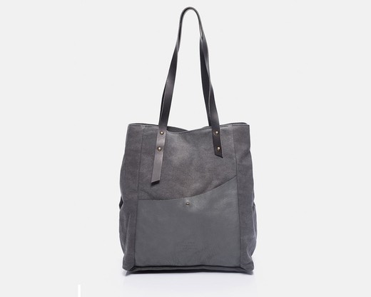 Sac cabas Diagonal en toile et cuir CUIROTS