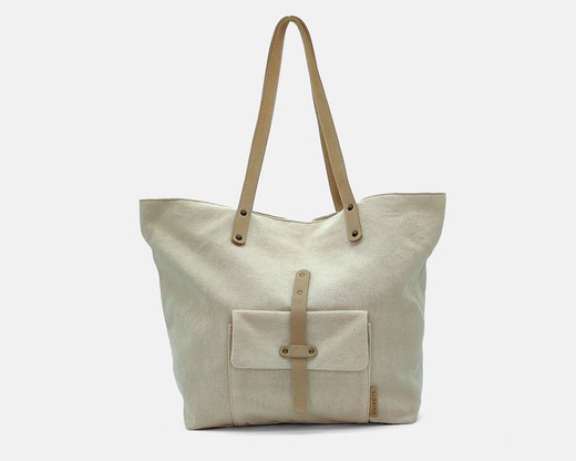 Bolso Tote CUIROTS Mist de lona y piel