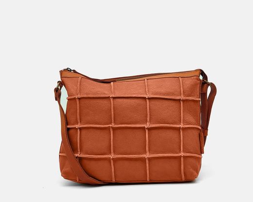 Bolsa de ombro em couro xadrez CUIROTS