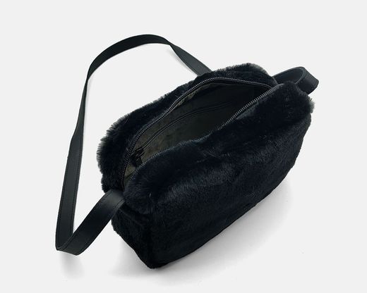 Grand sac bandoulière CUIROTS Grosseto avec fourrure