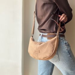 Sac bandoulière demi-lune en cuir CUIROTS Australia