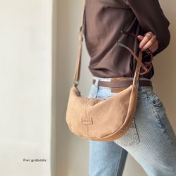 Bandolera mitja lluna CUIROTS Austràlia de pell