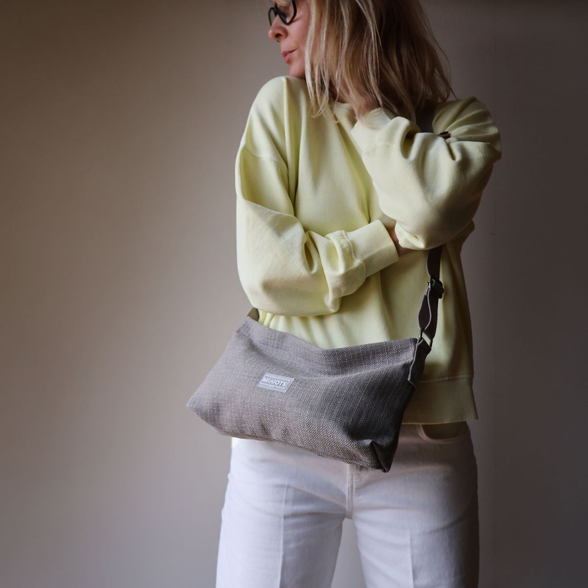 Bandolera mediana MINIOTS MiniYute Beige