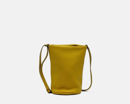 Bolsa transversal pequena de couro cogumelo  CUIROTS