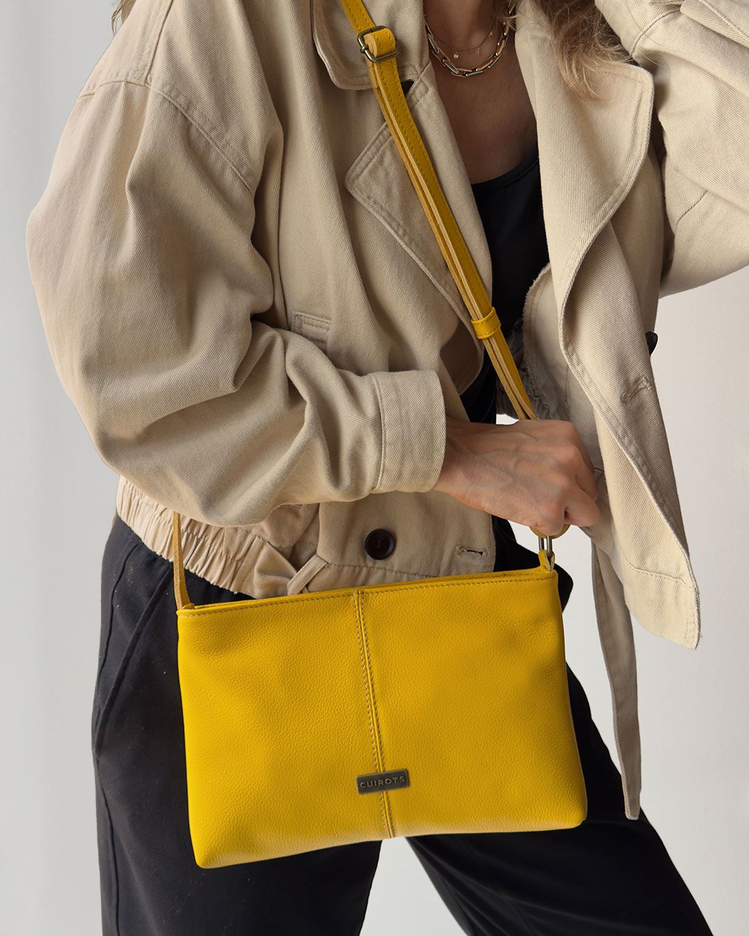 Bandolera plana CUIROTS Thelma amarillo