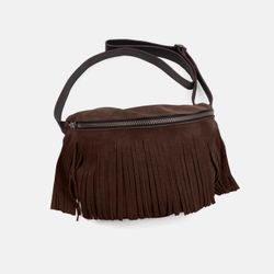 Bandolera riñonera de flecos Bravo de serraje