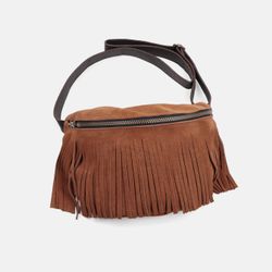 Bandolera riñonera de flecos Bravo de serraje