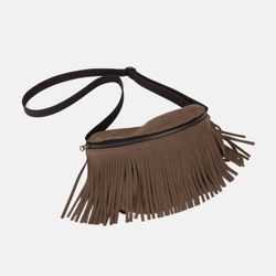 Bandolera riñonera de flecos Bravo de serraje