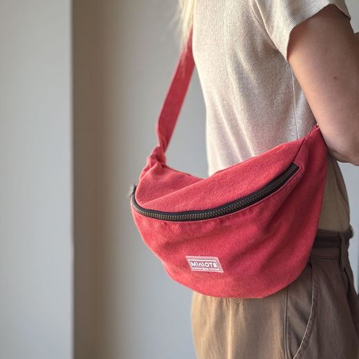 Bandolera riñonera grande MINIOTS Minicanva con efecto lavado