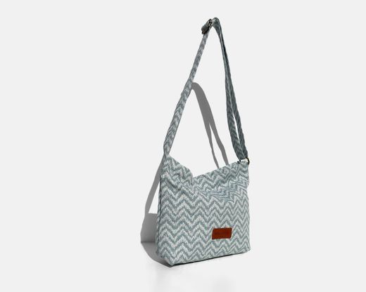 Sac bandoulière moyen bleu ethnique MINIOTS