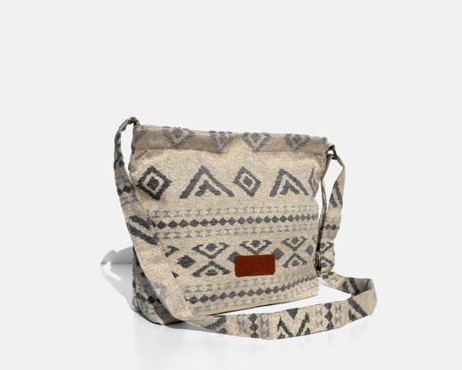 Bolsa bandolera mediana MINIOTS étnico gris
