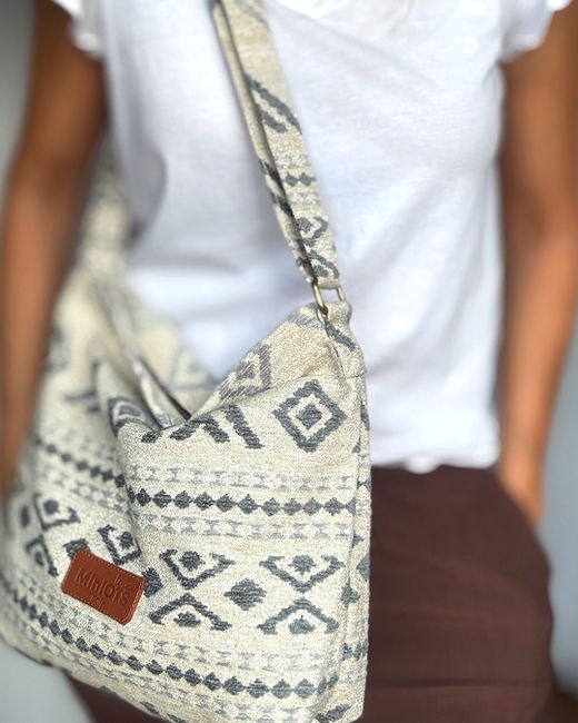 Sac bandoulière ethnique gris moyen MINIOTS