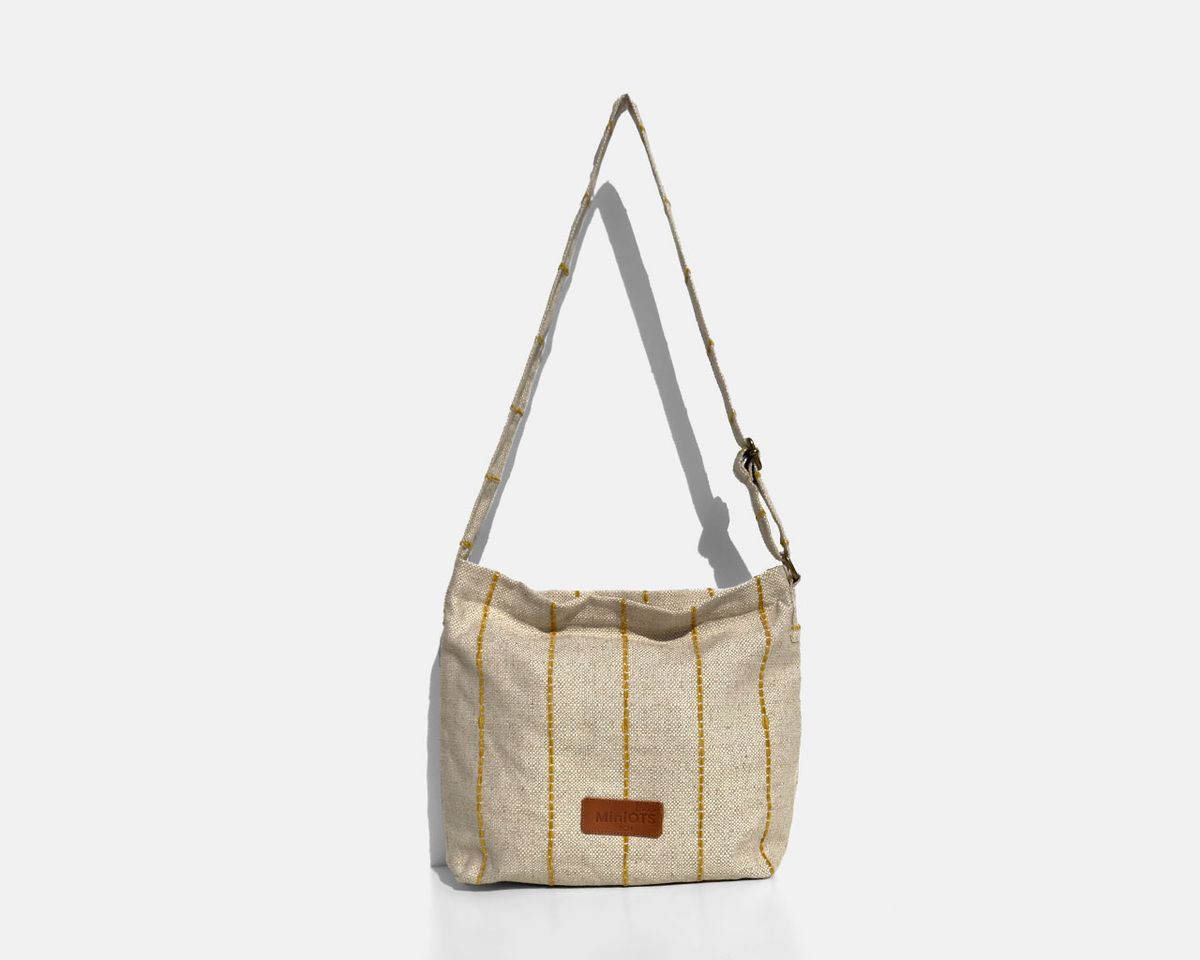 Bolsa bandolera mediana MINIOTS rayas amarillas