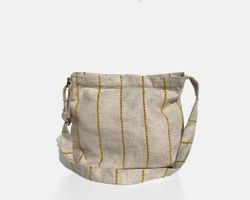 Bolsa de ombro média MINIOTS com listras amarelas