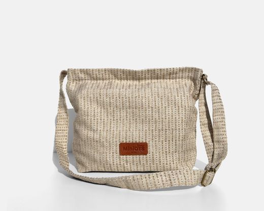 Bolsa bandolera mediana MINIOTS rayas beige