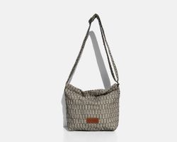 Sac bandoulière moyen MINIOTS à rayures noires