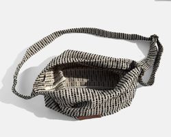 Sac bandoulière moyen MINIOTS à rayures noires