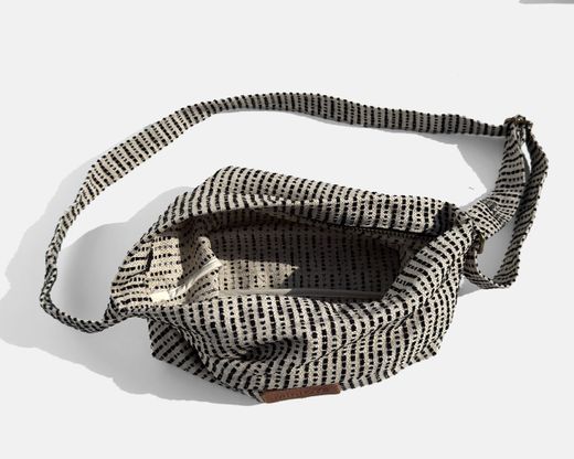 Sac bandoulière moyen MINIOTS à rayures noires