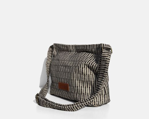 Sac bandoulière moyen MINIOTS à rayures noires