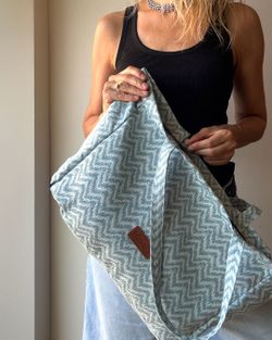 Grande bolsa de compras azul étnica MINIOTS