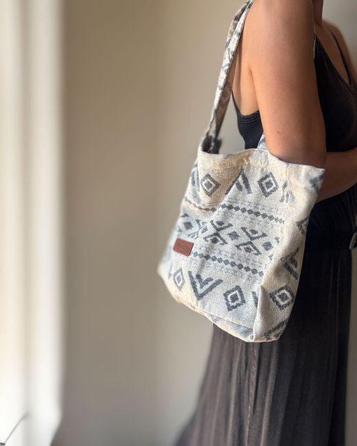 Bossa tipus shopper gran MINIOTS ètnic gris