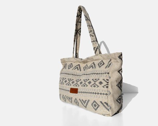 Bossa tipus shopper gran MINIOTS ètnic gris