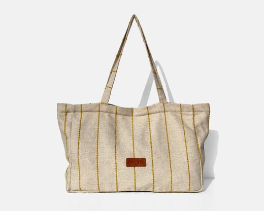 Bolsa tipo shopper grande MINIOTS rayas amarillas