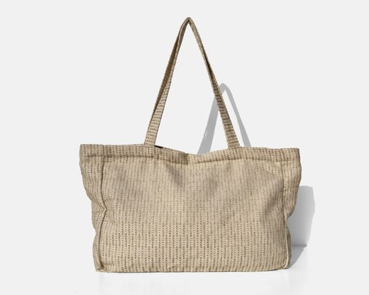 Bolsa tipo shopper grande MINIOTS rayas beige