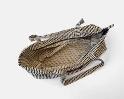 Bolsa de compras grande MINIOTS com listras pretas