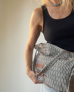 Bolsa de compras grande MINIOTS com listras pretas