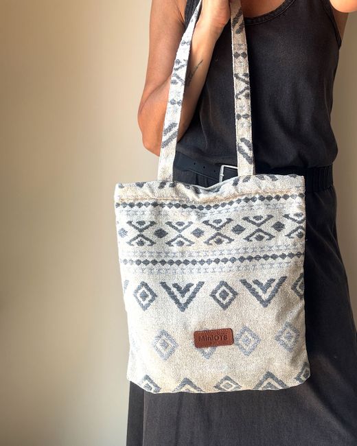 Bossa tipus shopper mitjana MINIOTS ètnic gris