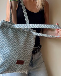 Bolsa tipo shopper mediana MINIOTS étnico azul