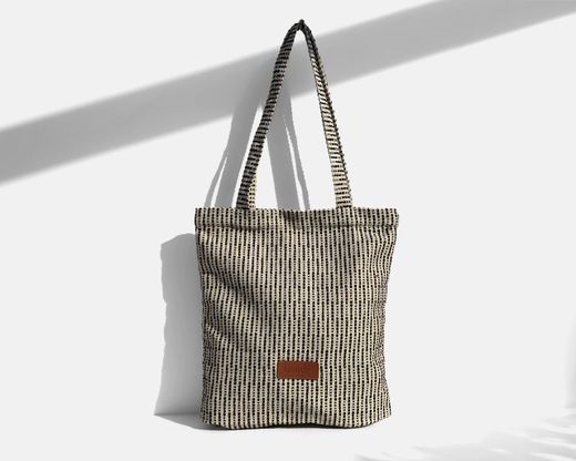 Bolsa tipo shopper mediana MINIOTS rayas negras