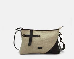 Bolso bandolera CUIROTS Tibi de lino y piel