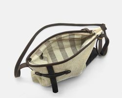 Bolso bandolera CUIROTS Tibi de lino y piel