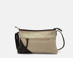 Bolso bandolera CUIROTS Tibi de lino y piel