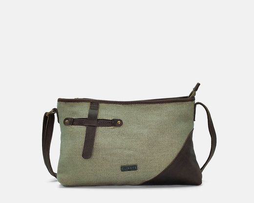 Bolso bandolera CUIROTS Tibi de lino y piel