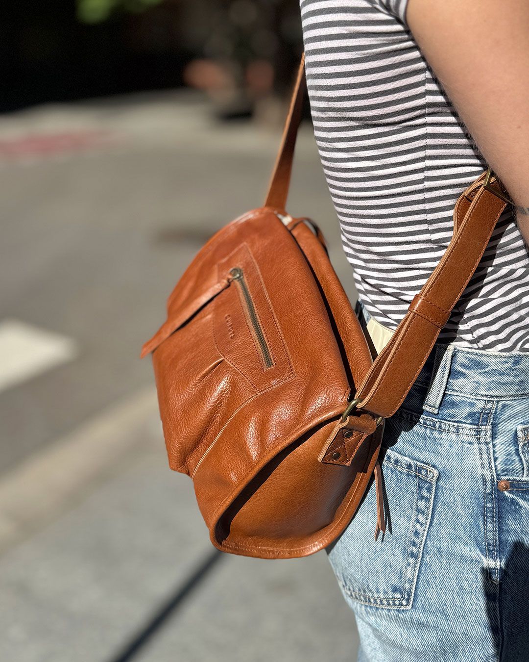 Bolso bandolera de piel CUIROTS Carla Blanco