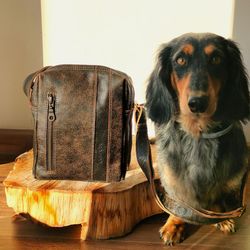 Bandolera pequeña de piel CUIROTS Ranch para hombre