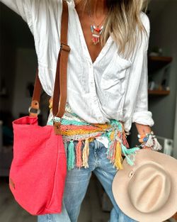 Sac bandoulière en lin Louise de CUIROTS