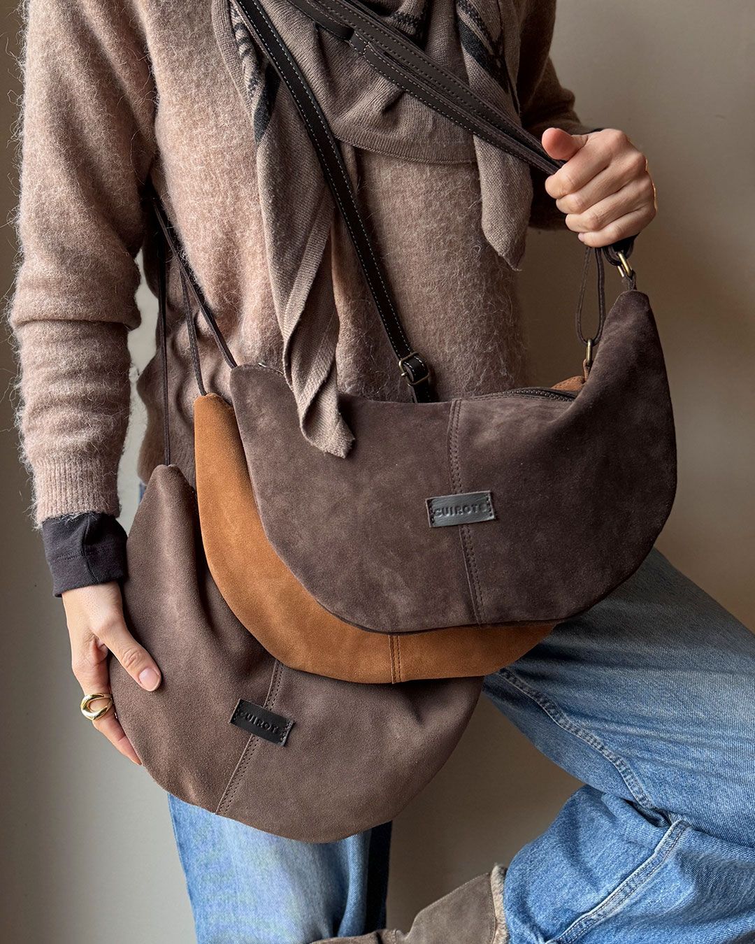 Bolso bandolera Zoe de CUIROTS Camel