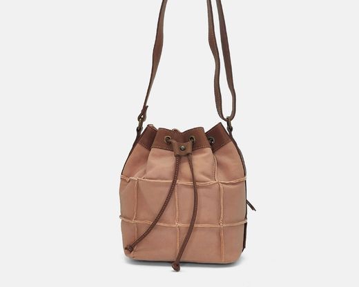 Bolso bombonera Cuadros de piel