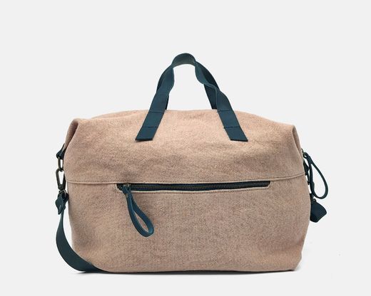 Bolso bowling de mano  y bandolera de lino reciclado