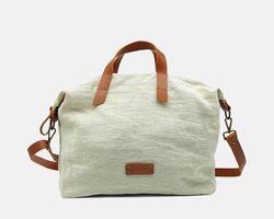 Bolso bowling de mano  y bandolera de lino reciclado