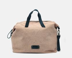 Bolso bowling de mano  y bandolera de lino reciclado