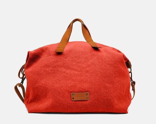 Bolso bowling de mano  y bandolera de lino reciclado